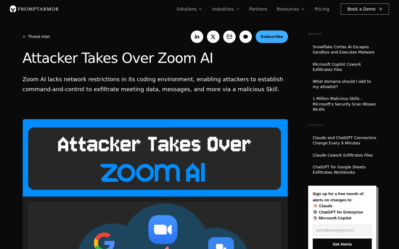 Zoom AI助手被接管:企业AI集成安全风险深度解析