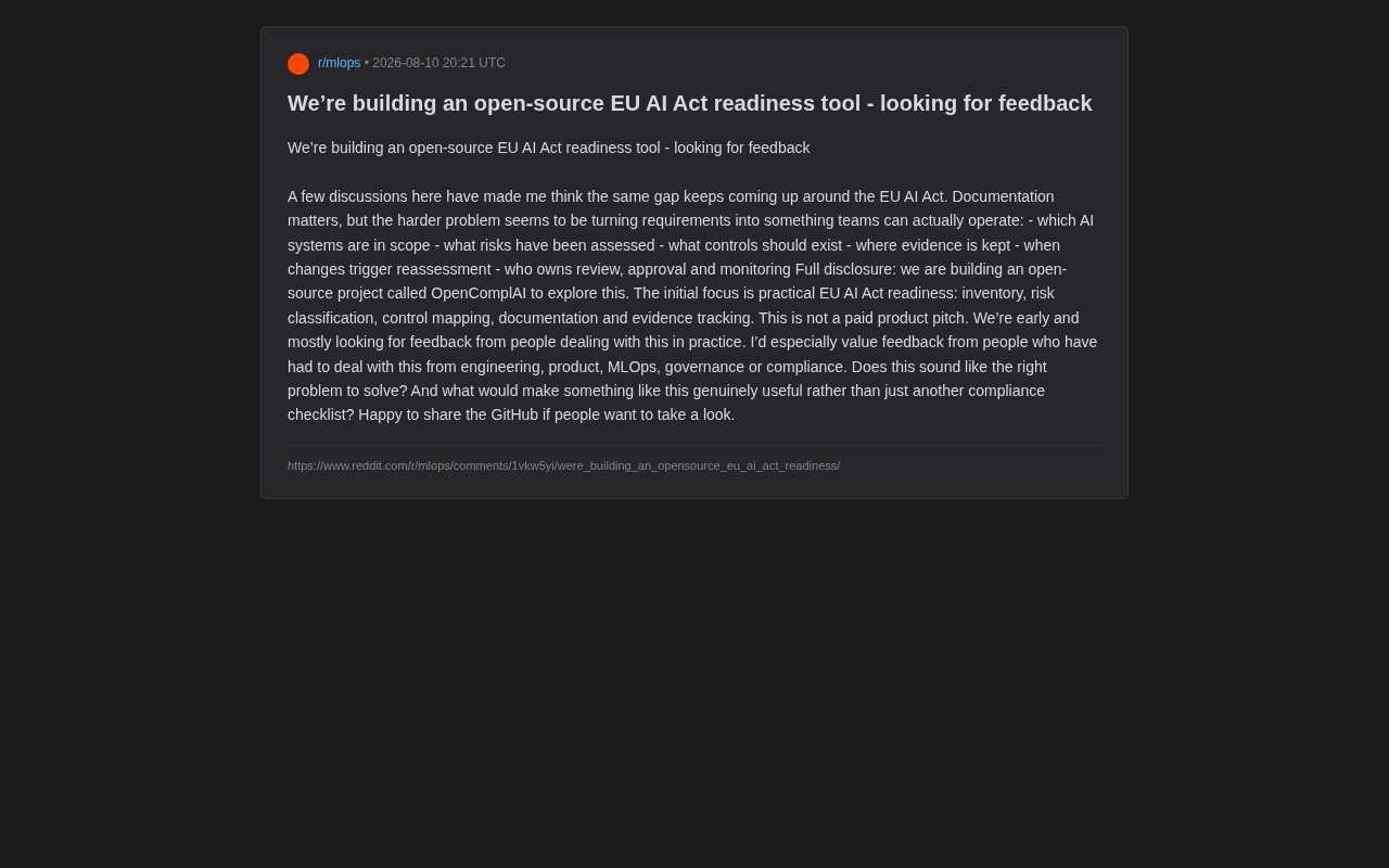 OpenComplAI开源工具:将欧盟AI法案从文档变为可运营系统