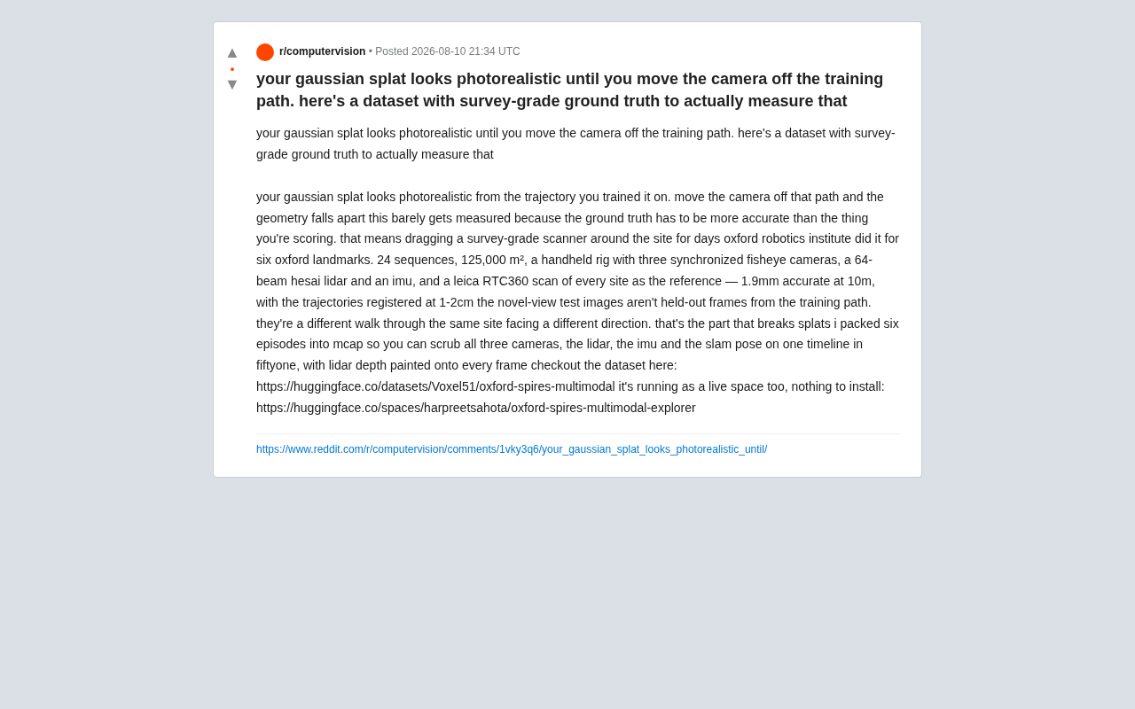 高斯泼溅的致命短板:牛津测绘级数据集揭示离轨崩塌真相