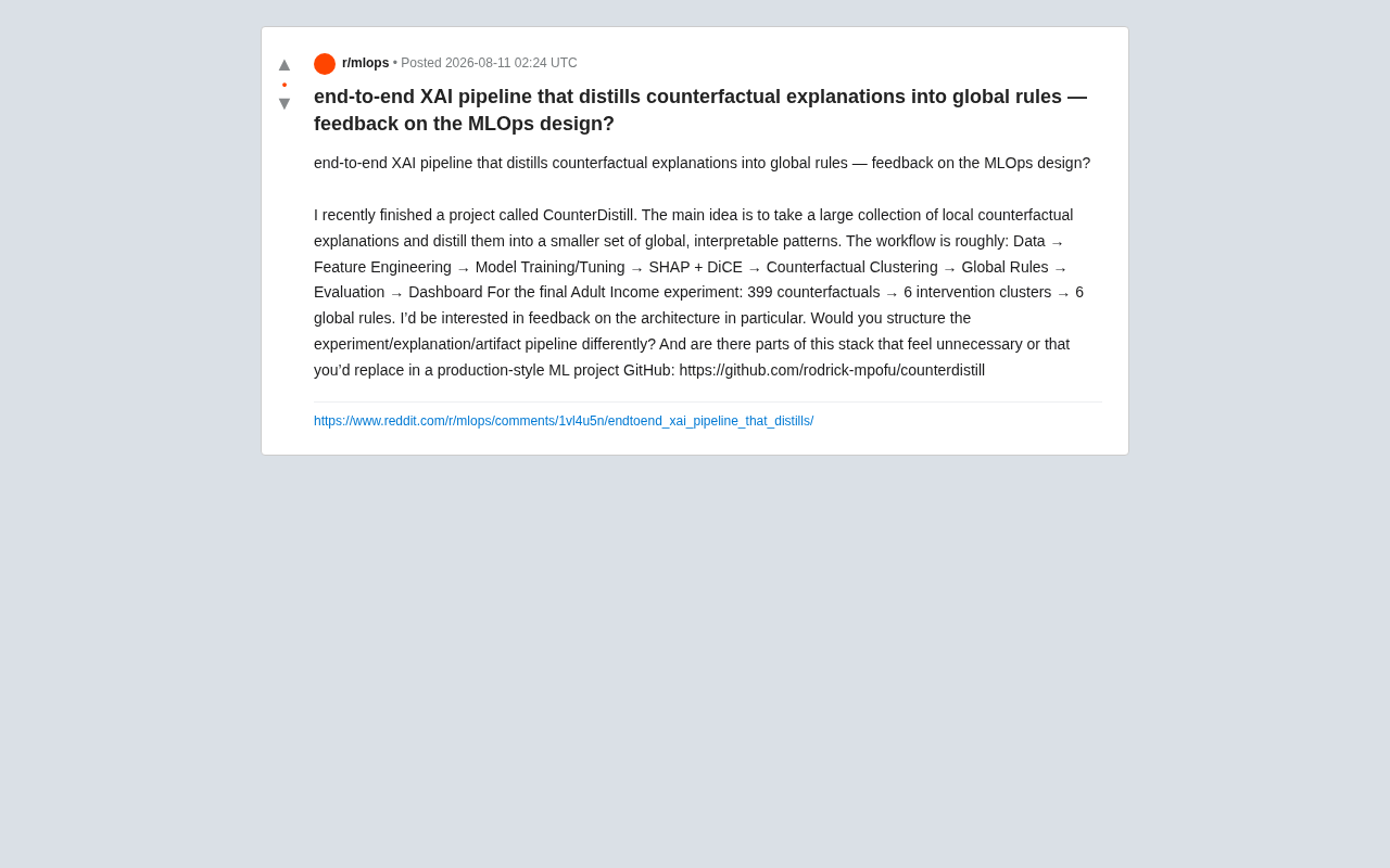 CounterDistill: An XAI Engineering Approach to Distilling Counterfactual Explanations into Global Rules