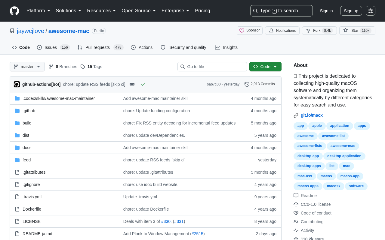 Awesome-Mac:GitHub 11万星macOS必备软件清单,程序员装机指南