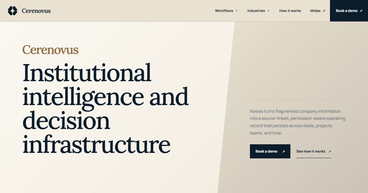 Cerenovus: An AI Operating Partner That Turns Scattered Enterprise Knowledge into Trusted Decisions