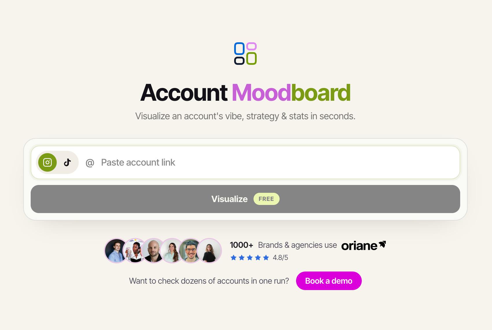 Account Moodboard 产品页面