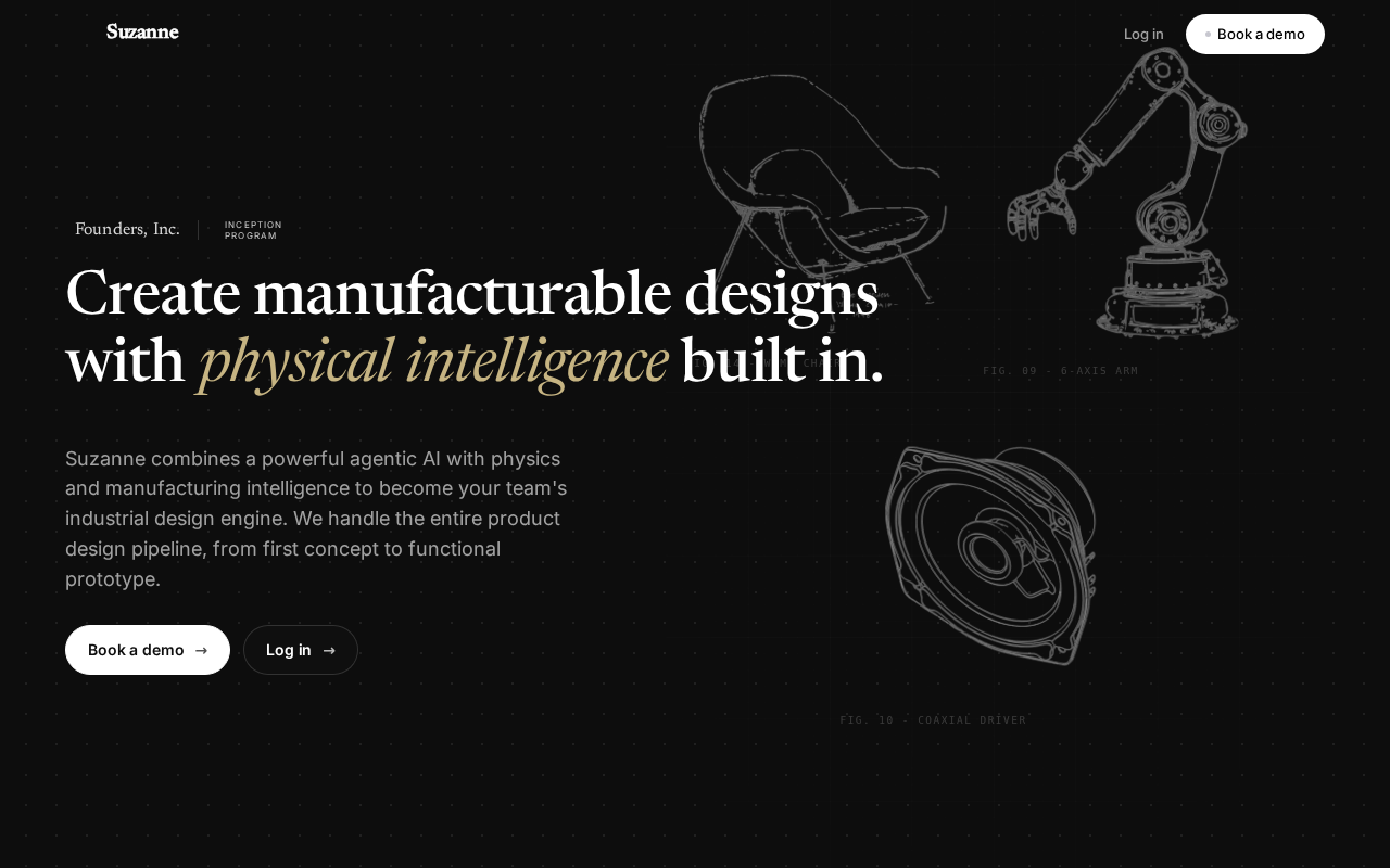 Suzanne: An AI-Powered End-to-End Tool for Physical Product Design and Manufacturing