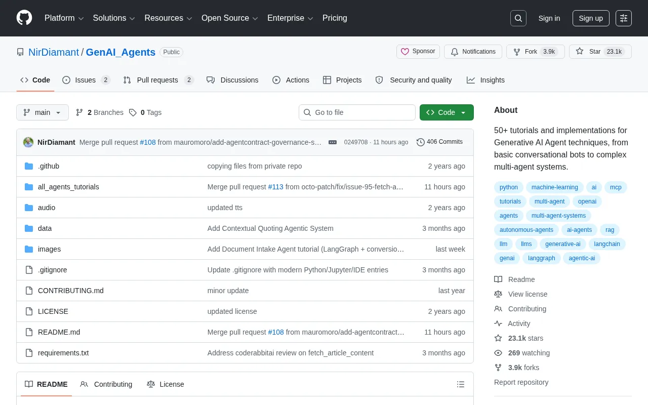 GenAI_Agents: An Open-Source Treasure Trove of 50+ AI Agent Development Tutorials