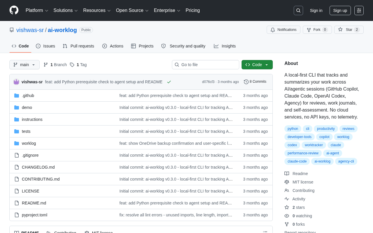 ai-worklog:本地优先的AI编程会话追踪与总结工具