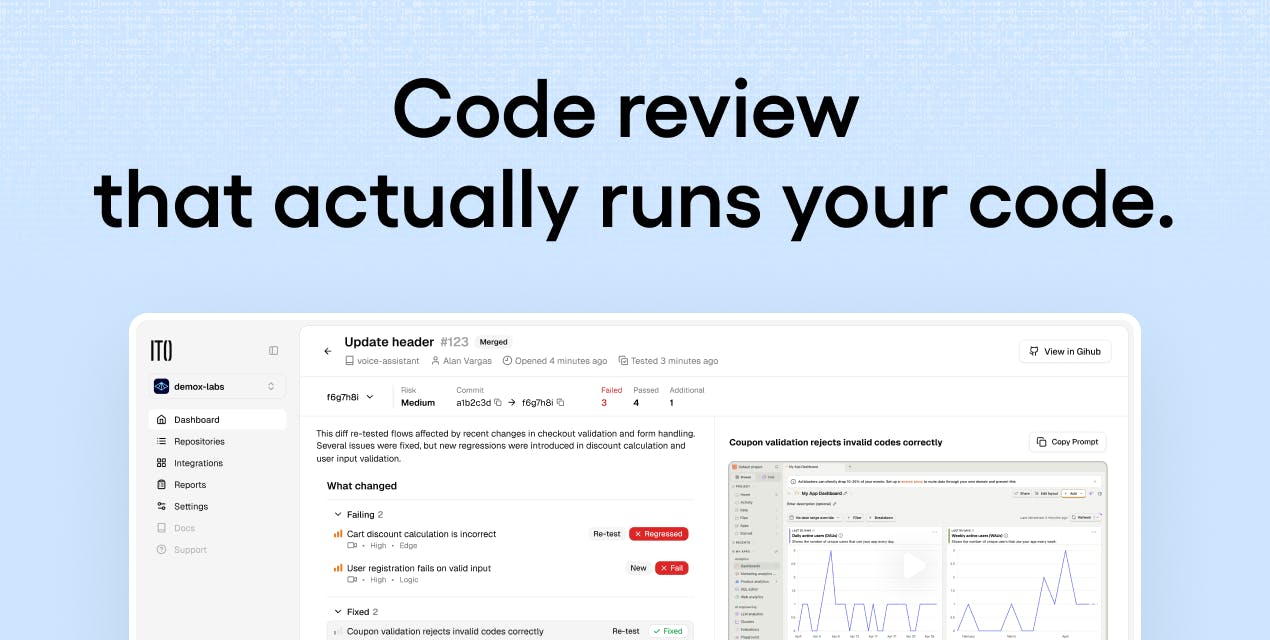 Ito: AI code review that runs your code