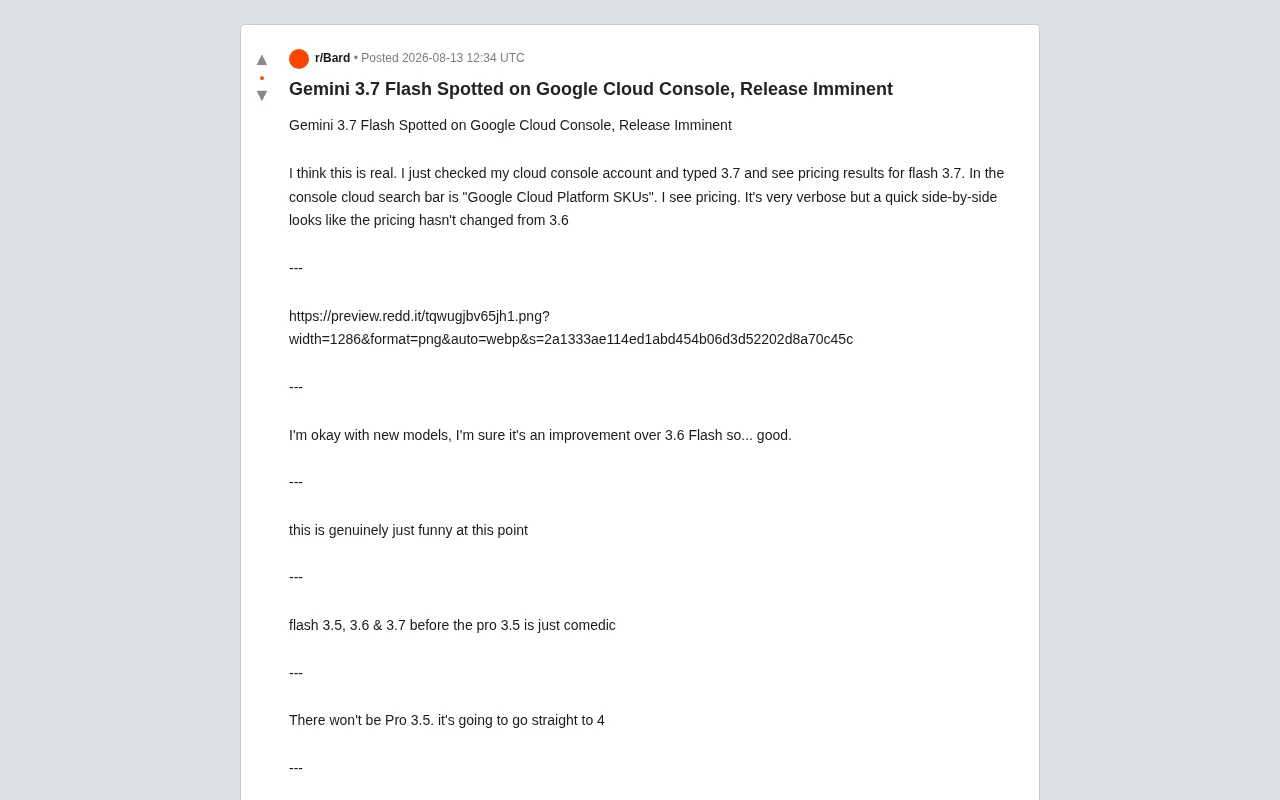 Gemini 3.7 Flash Spotted in Google Cloud Console — Is a Launch Imminent?