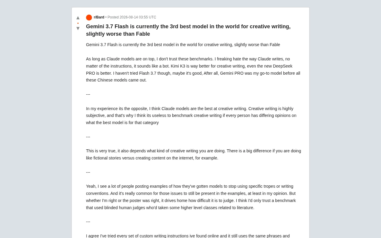 Creative Writing AI Rankings Spark Debate: Can Benchmark Tests Really Be Trusted?