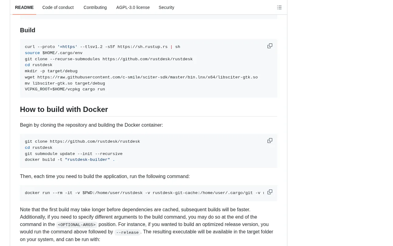github source: rustdesk/rustdesk: An open-source remote desktop application designed for self-hosting, as an altern