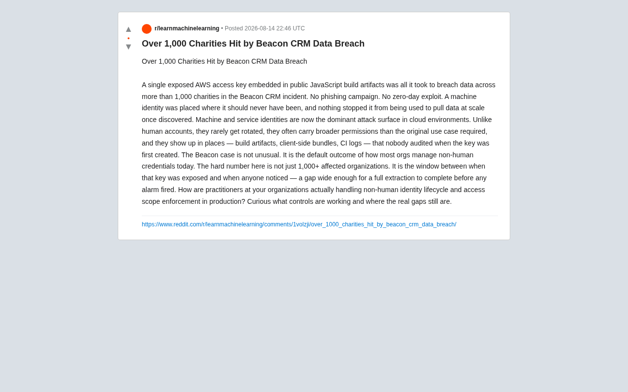 AWS Key Leak Exposes Data of 1,000+ Charities: A Painful Lesson in Machine Identity Management