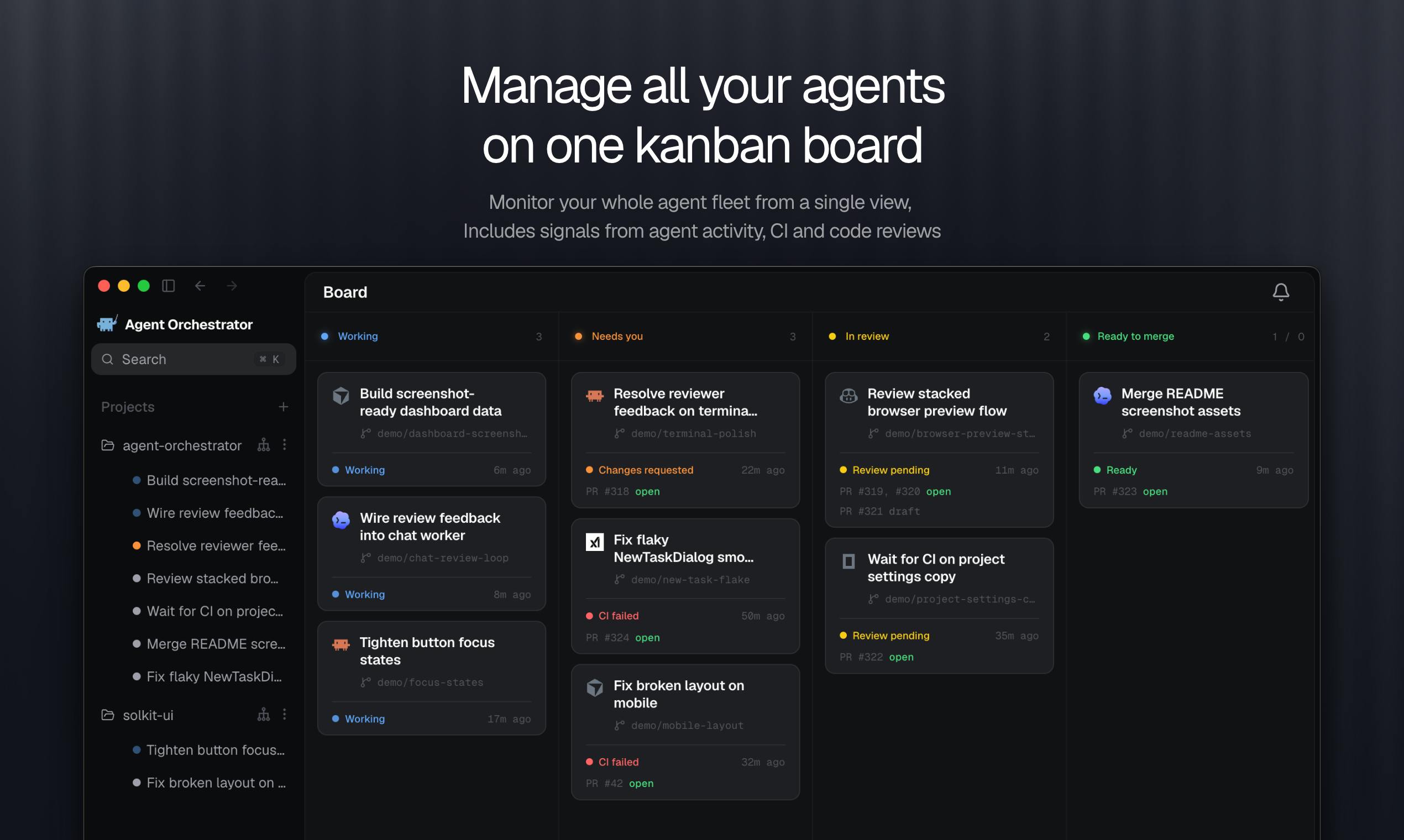 Agent Orchestrator:开源多代理编排IDE,管理AI编程代理舰队