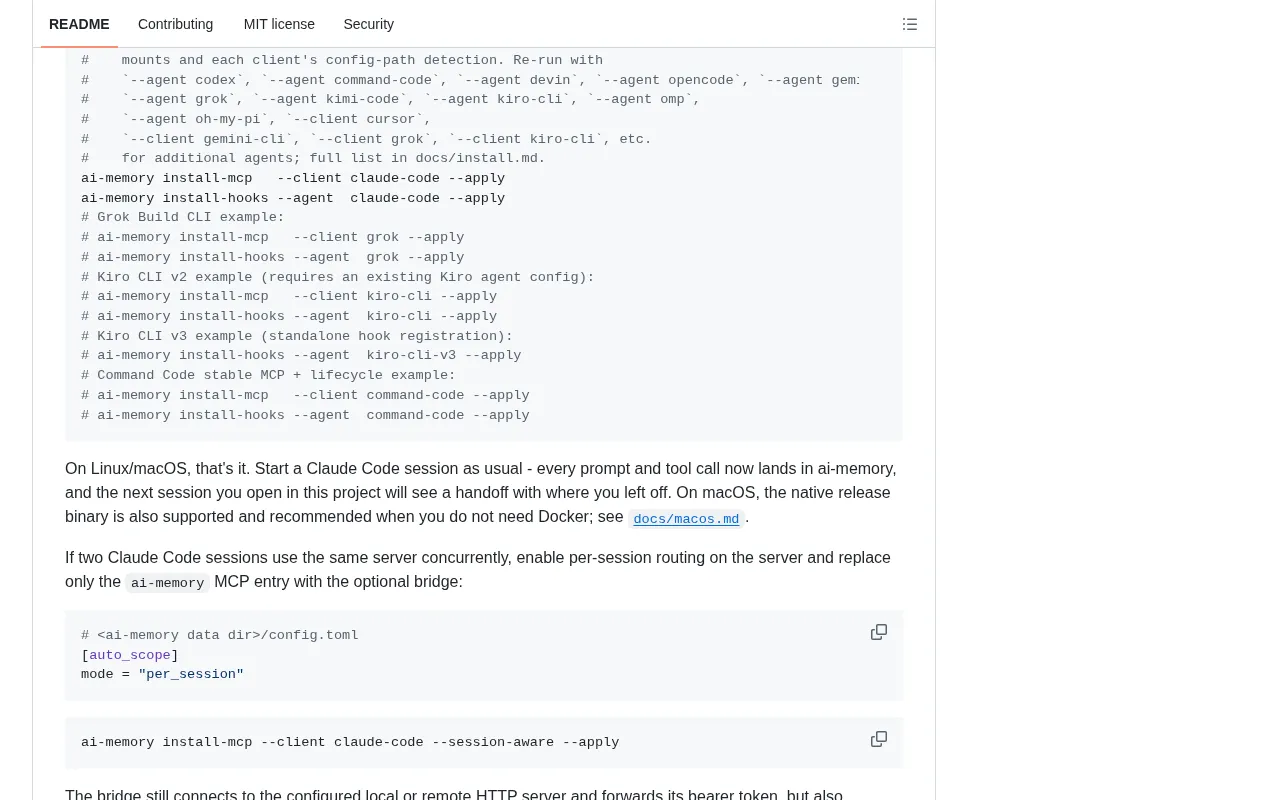 ai-memory feature description