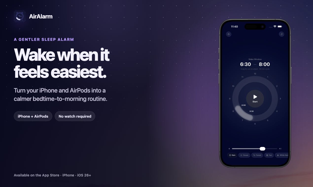 AirAlarm Review: Using AirPods Instead of Apple Watch for Sleep Cycle-Based Wake-Up