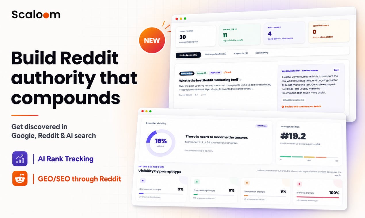 Scaloom:AI驱动的Reddit营销平台,抢占搜索与GEO双重红利
