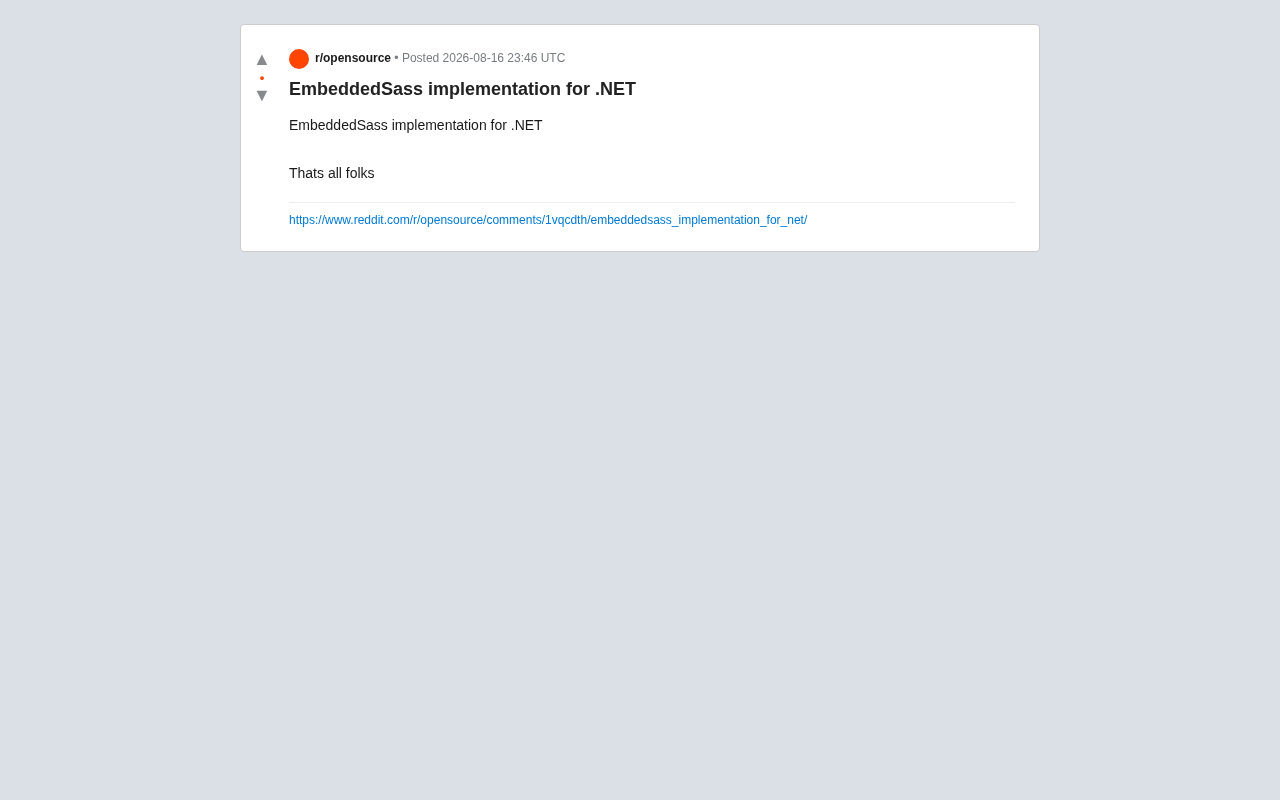 EmbeddedSass for .NET: A Sass Compilation Solution Without Node.js Dependencies