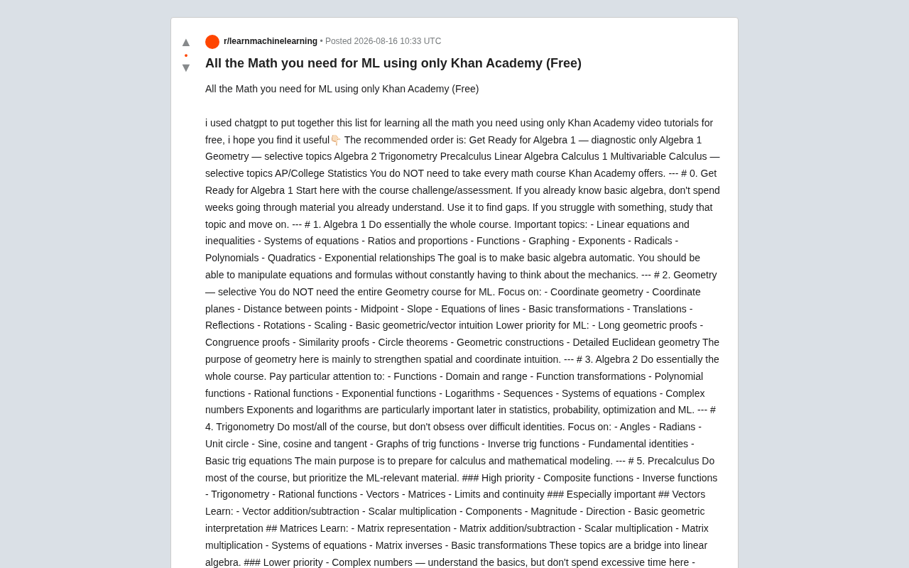 Learn All the Math for Machine Learning at Zero Cost: A Complete Khan Academy Roadmap