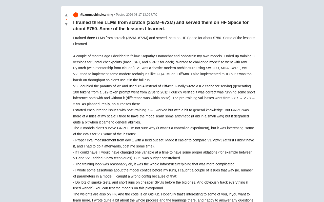 750美元从零训练3个LLM:一位开发者的实战复盘