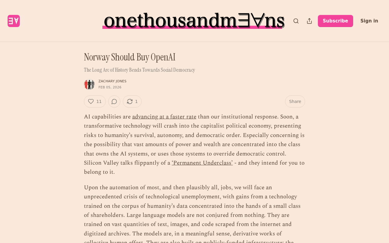 Norway's Sovereign Fund Acquiring OpenAI: A Thought Experiment on AI Governance and Ownership