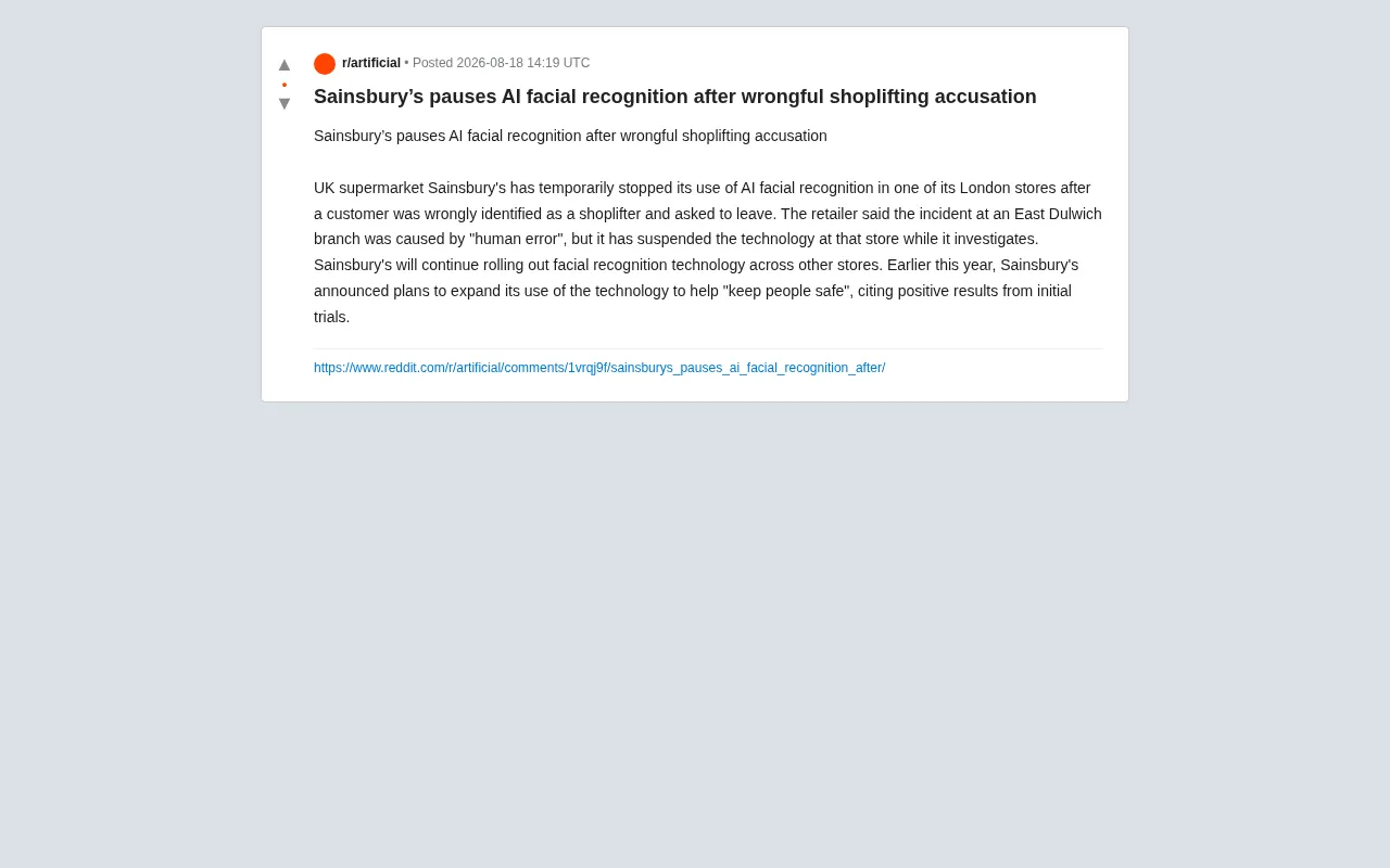 Sainsbury's Suspends AI Facial Recognition: Misidentification Incident Exposes Deep Risks in Retail Surveillance