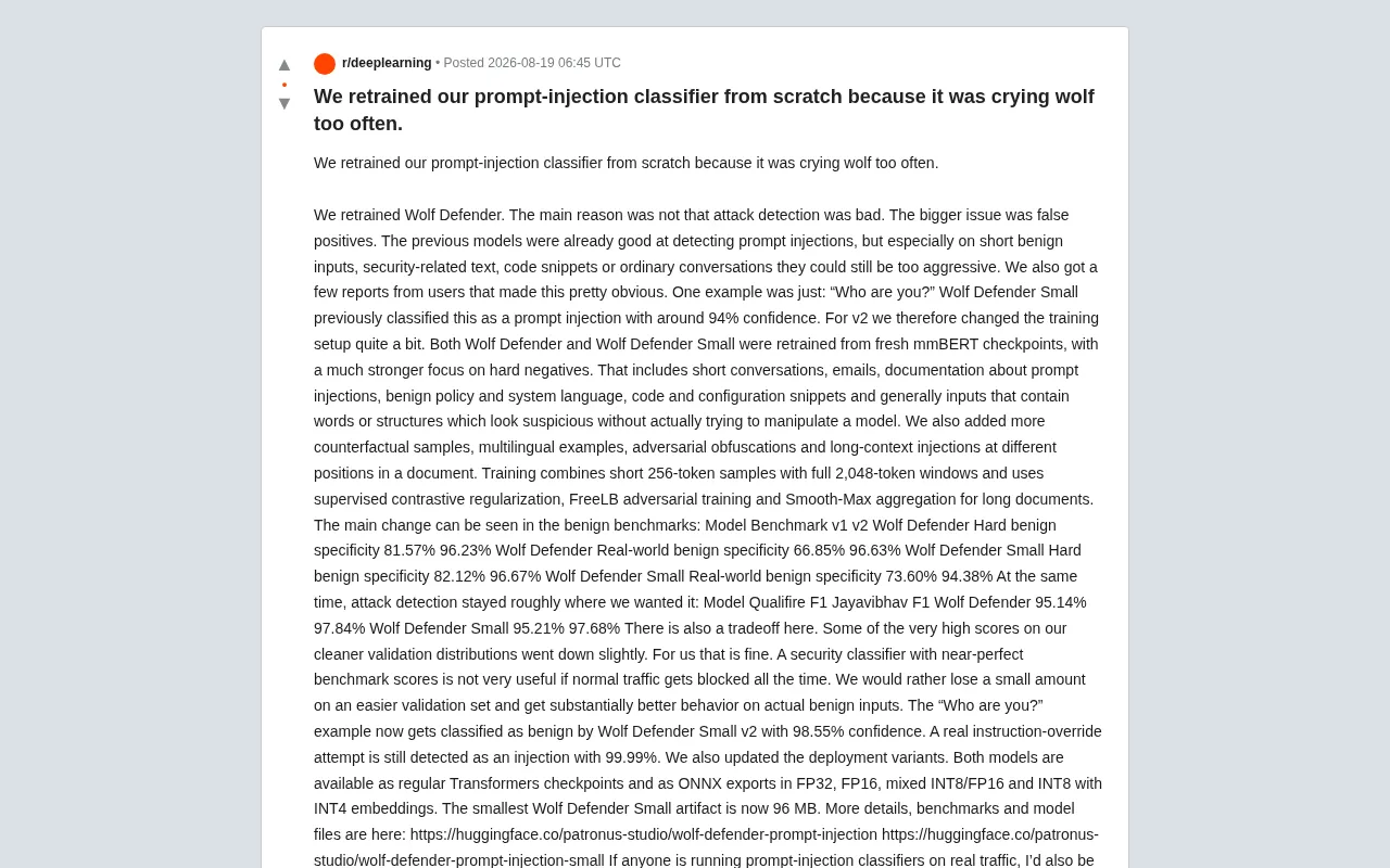 Wolf Defender Retraining in Practice: How Hard Negatives Cut False Positive Rate from 33% to 3%