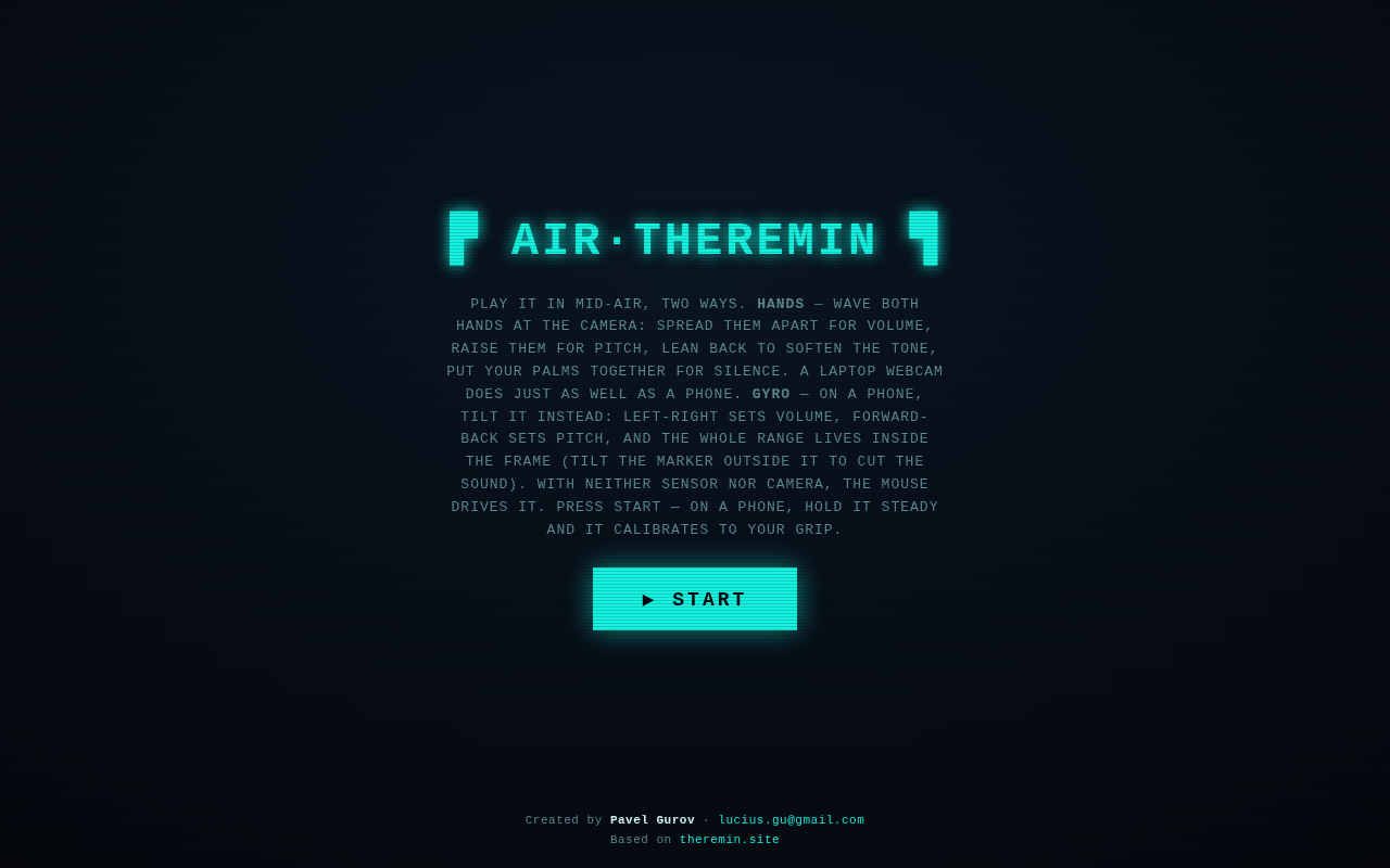 Air Theremin: A Browser-Based Theremin Played by Waving Your Hands at a Camera