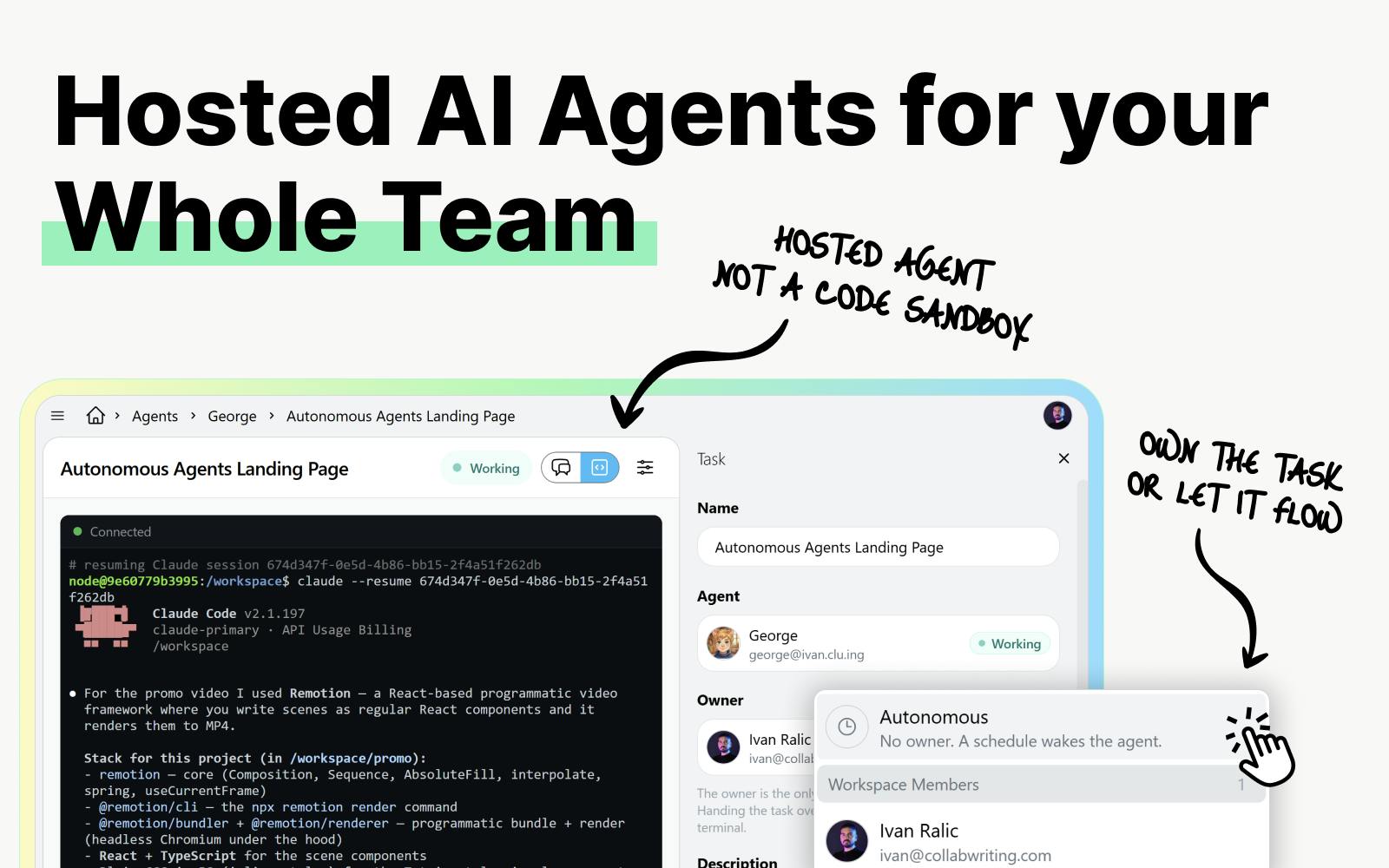 Cluing Hosted Agents:将AI智能体变为可共享的团队协作资产