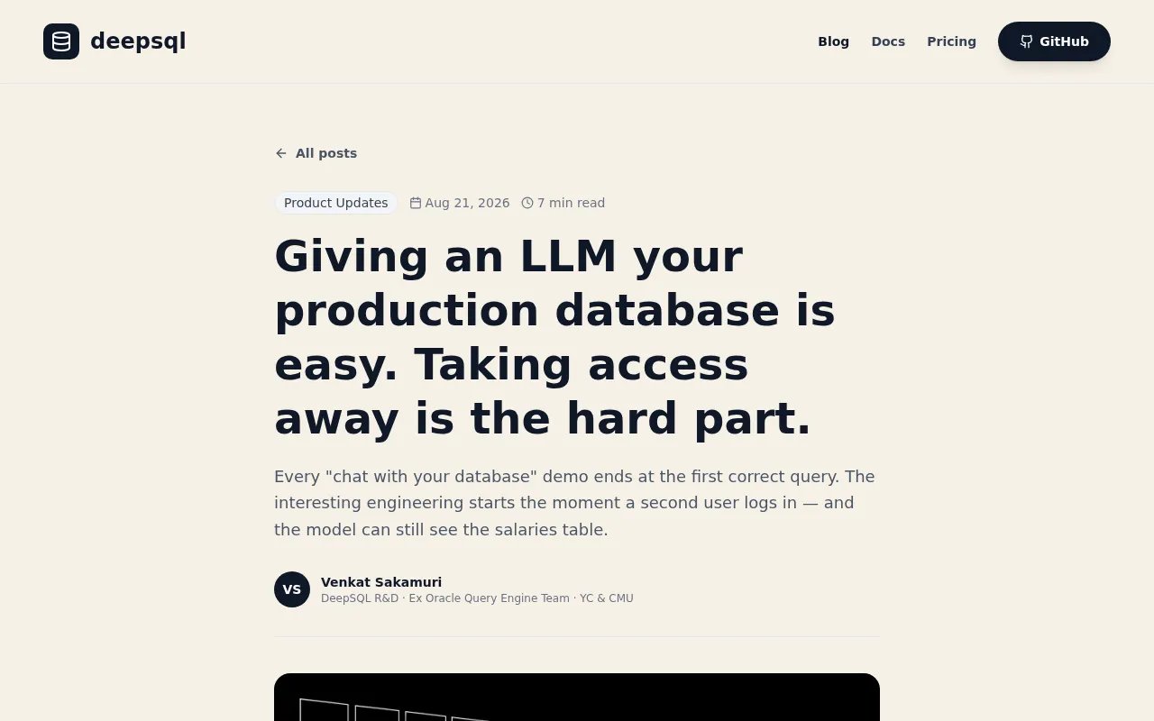 Granting LLMs Production Database Access Is Easy — Taking It Back Is the Real Problem