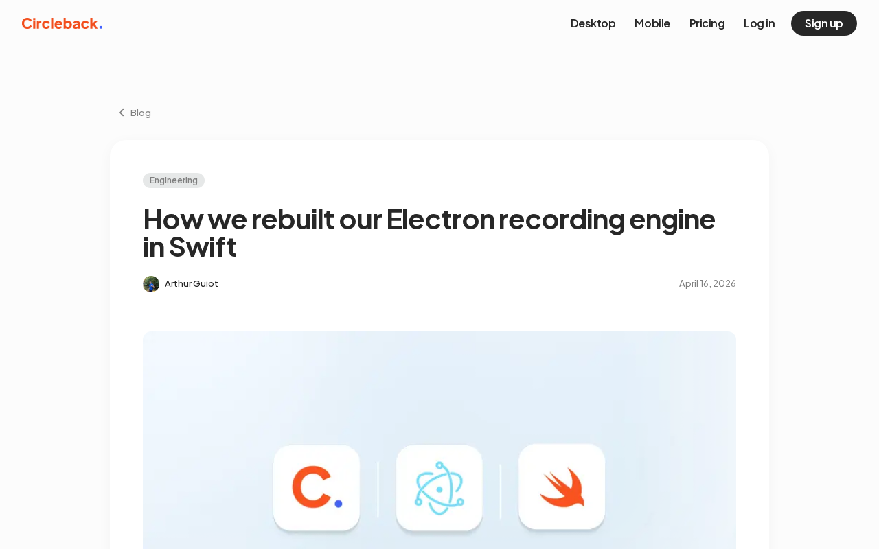 从Electron到Swift:会议录制引擎重构实录