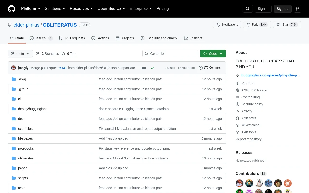 OBLITERATUS Open-Source Project Goes Viral: Analyzing the AI LLM Jailbreak Attack-Defense Game