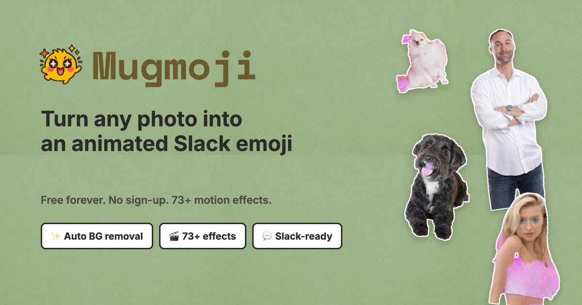 Mugmoji: Free Online Tool to Turn Photos into Animated Slack Emoji in One Click