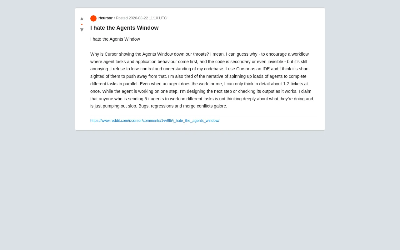 The Cursor Agents Window Controversy: The Tug-of-War Between AI Coding Efficiency and Developer Control