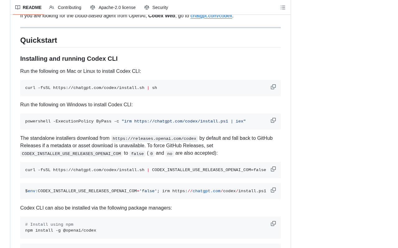 github source: openai/codex: Lightweight coding agent that runs in your terminal