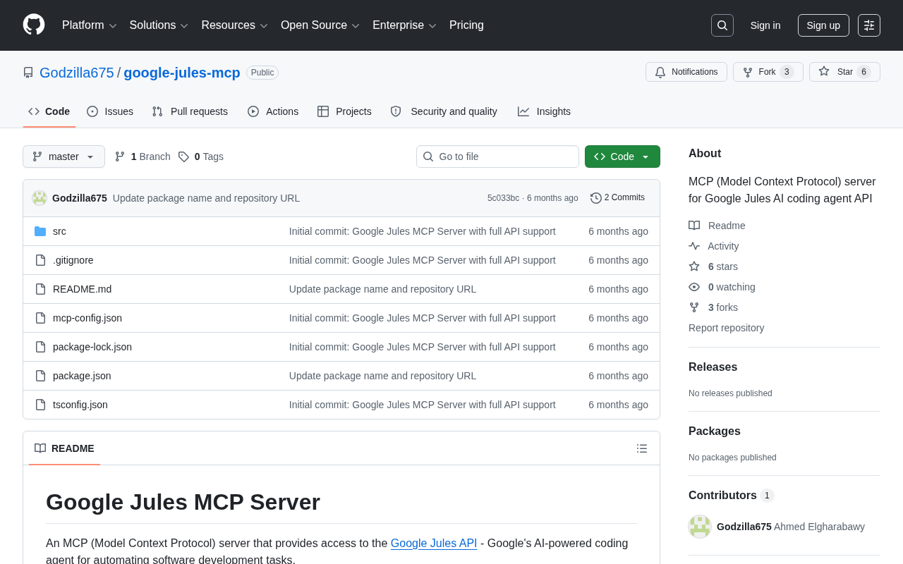 google-jules-mcp: An MCP Server Bridging Google Jules Coding Agent