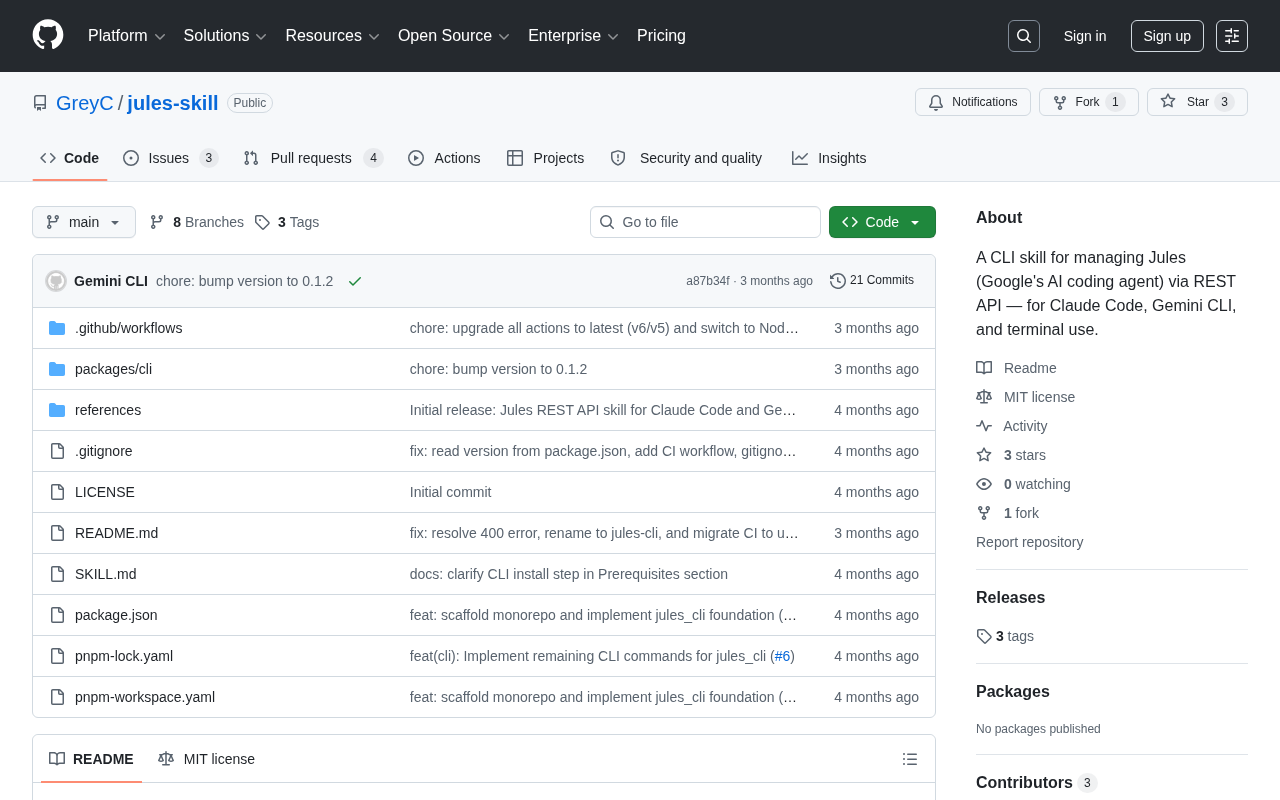 jules-skill: Control Google's AI Coding Agent Jules from the Command Line