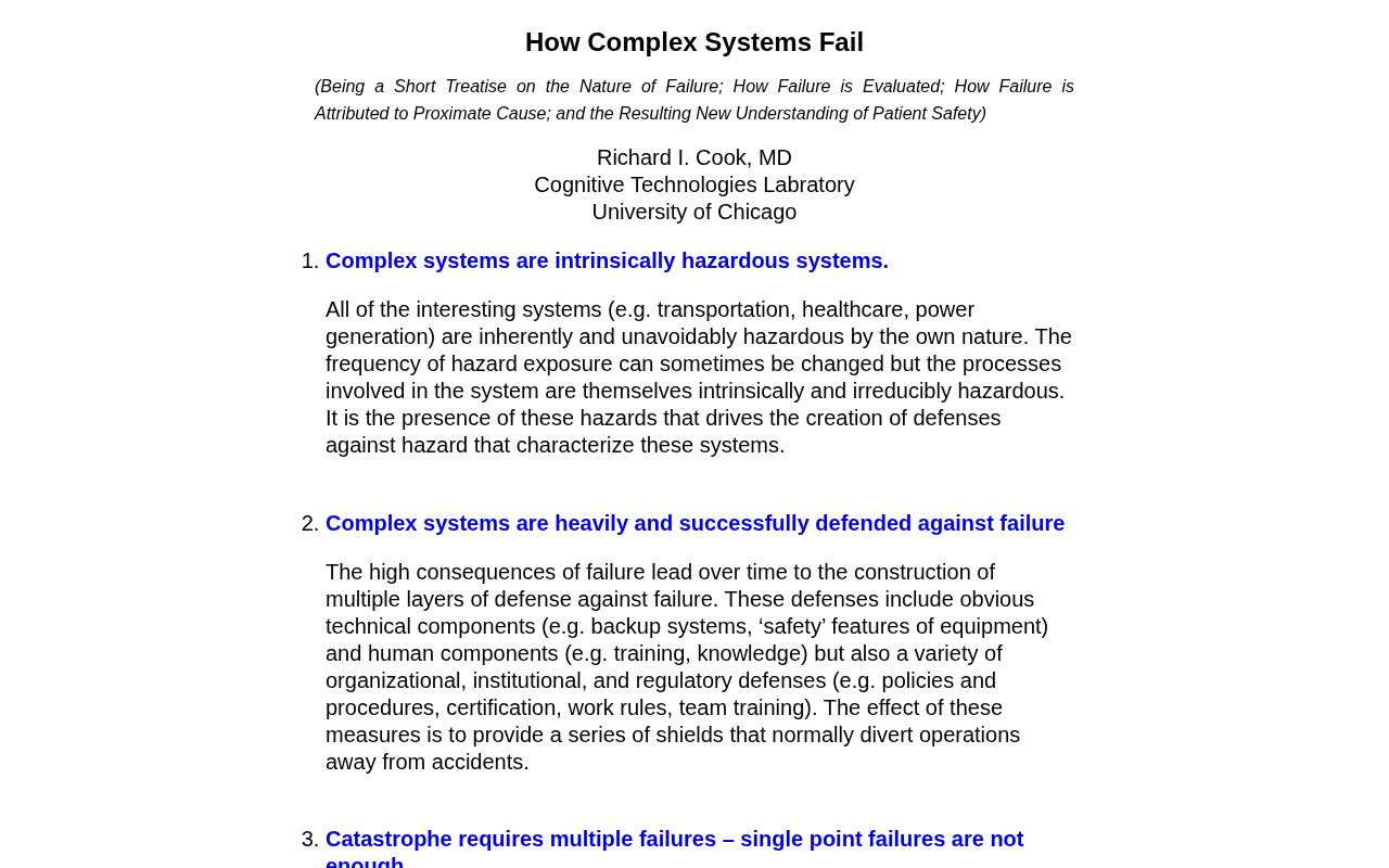 How Complex Systems Fail 原文讨论
