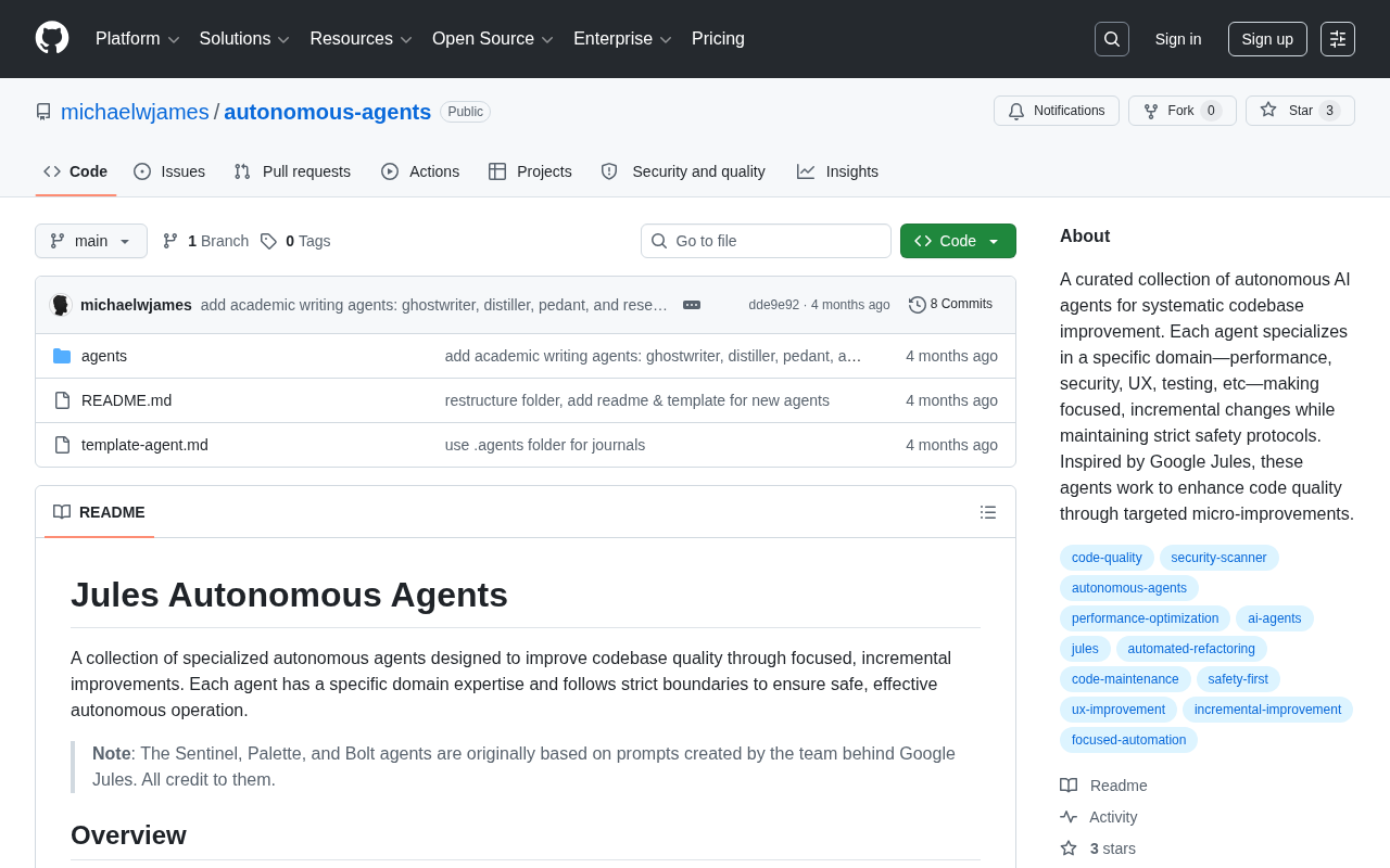 autonomous-agents 项目页面