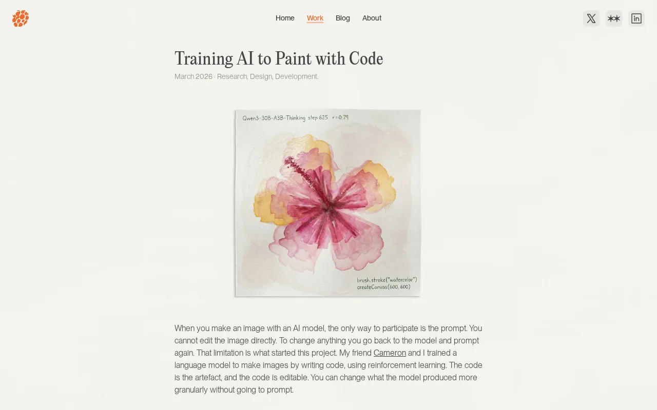 hackernews source: Training AI to Paint with Code