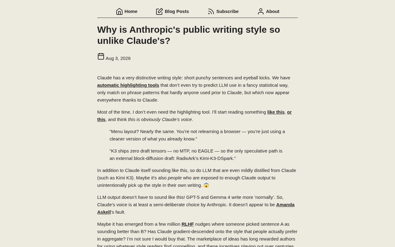 Why Anthropic's Official Writing Style Is So Different from Claude's: The Dual Voice Strategy of AI Companies