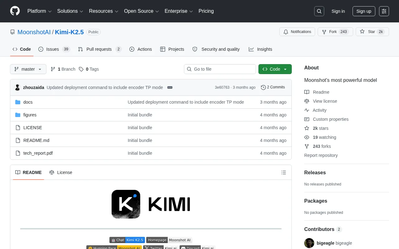 Kimi-K2.5 Goes Open Source: Moonshot AI's Most Powerful Model Arrives, GitHub Stars Soaring