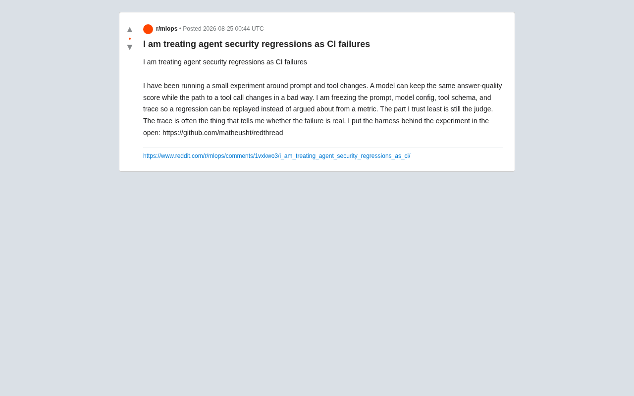 AI Agent Security Regression Testing: Automatically Blocking Behavioral Degradation Like CI Failures
