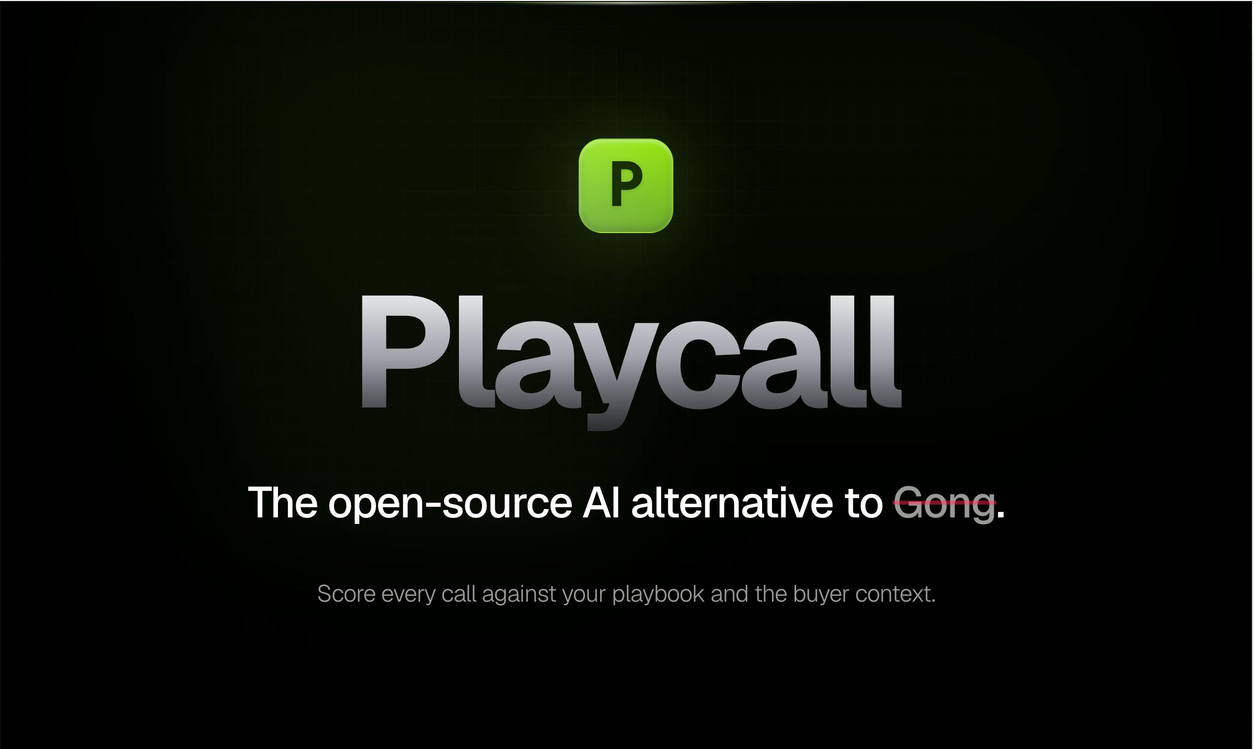 Playcall:开源AI销售通话分析工具,Gong平价替代方案
