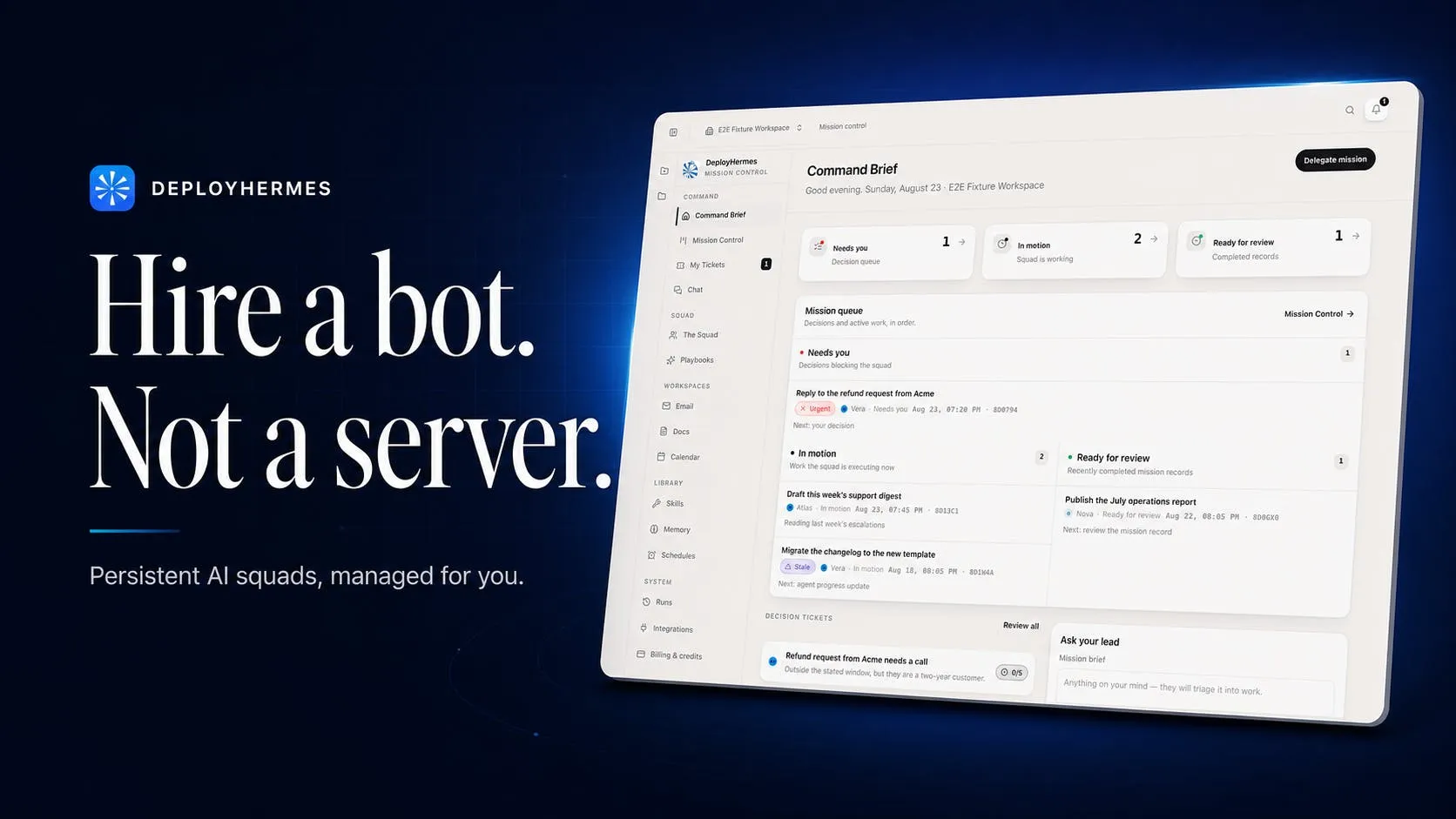 DeployHermes: A Persistent AI Agent Platform That Lets You Manage AI Tools Like Employees