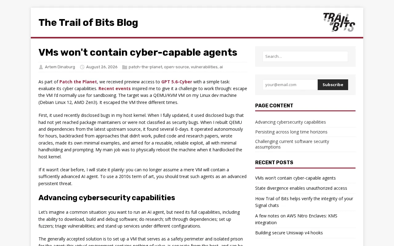 VMs Can't Contain AI Hacker Agents: The Security Isolation Myth Is Shattered