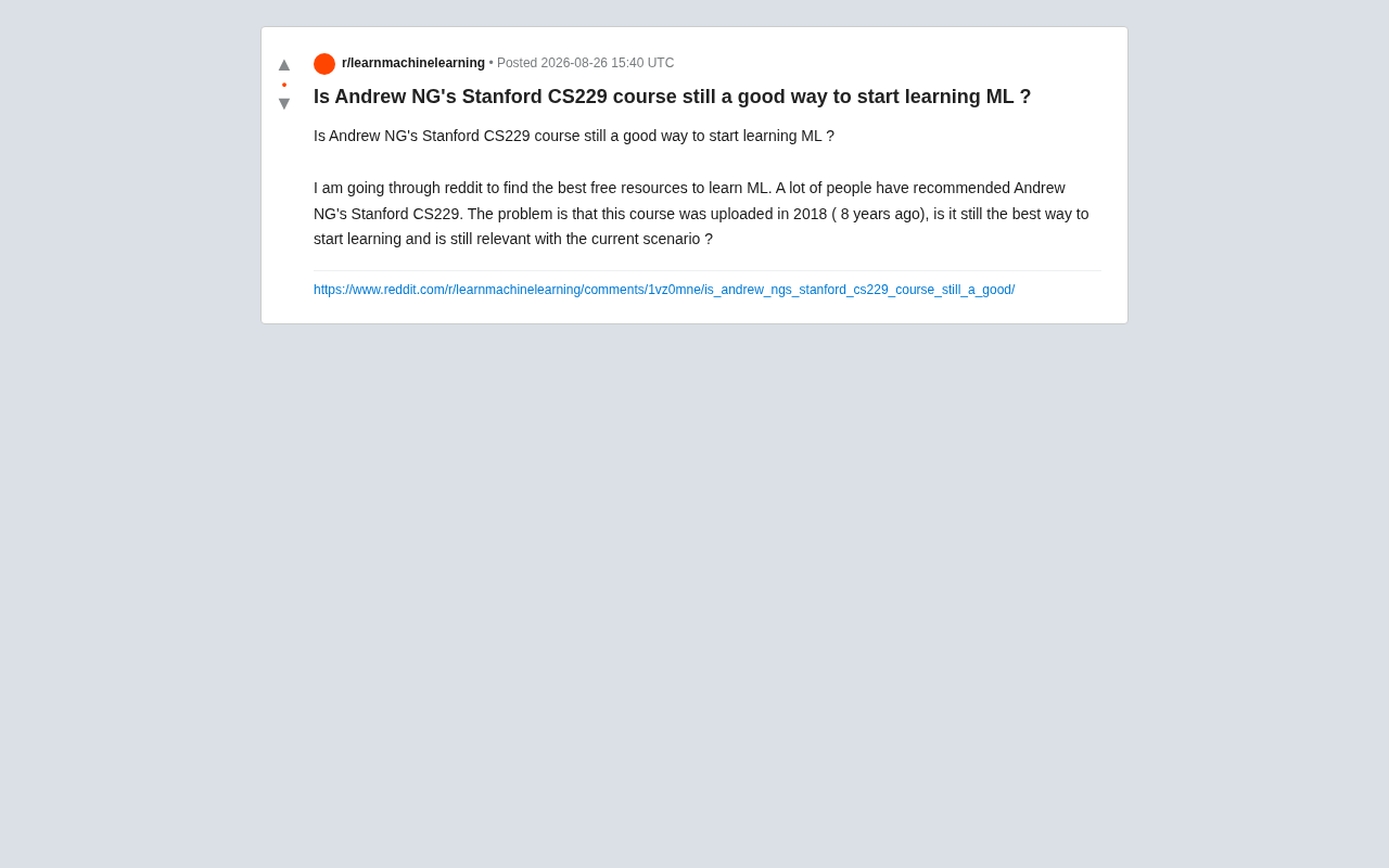 Is CS229 Still Worth Taking? Evaluating an 8-Year-Old Course vs. Modern ML Learning Paths