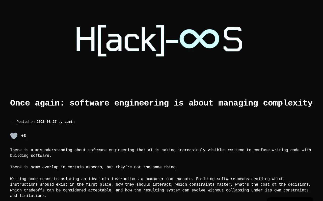 The Essence of Software Engineering Is Managing Complexity: From First Principles to Practice