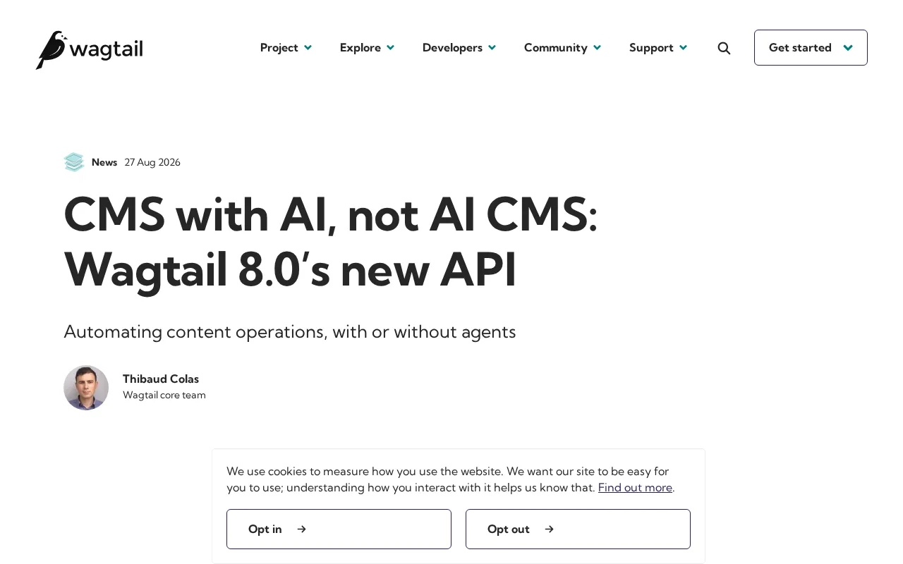Wagtail 8.0's New API: Bringing AI to Your CMS, Not Building an AI CMS