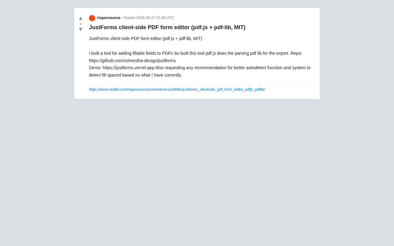 JustForms: A Free, Open-Source Client-Side PDF Form Editor