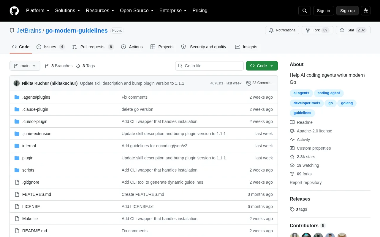 JetBrains Open-Sources go-modern-guidelines: Teaching AI to Write Modern Go Code