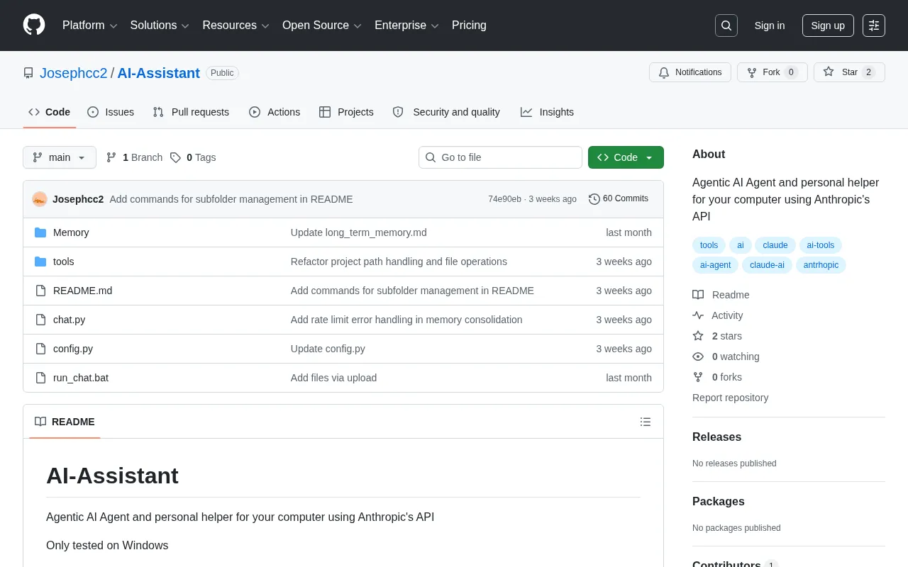 AI-Assistant Open Source Project Analysis: Building a Local AI Agent with the Anthropic API